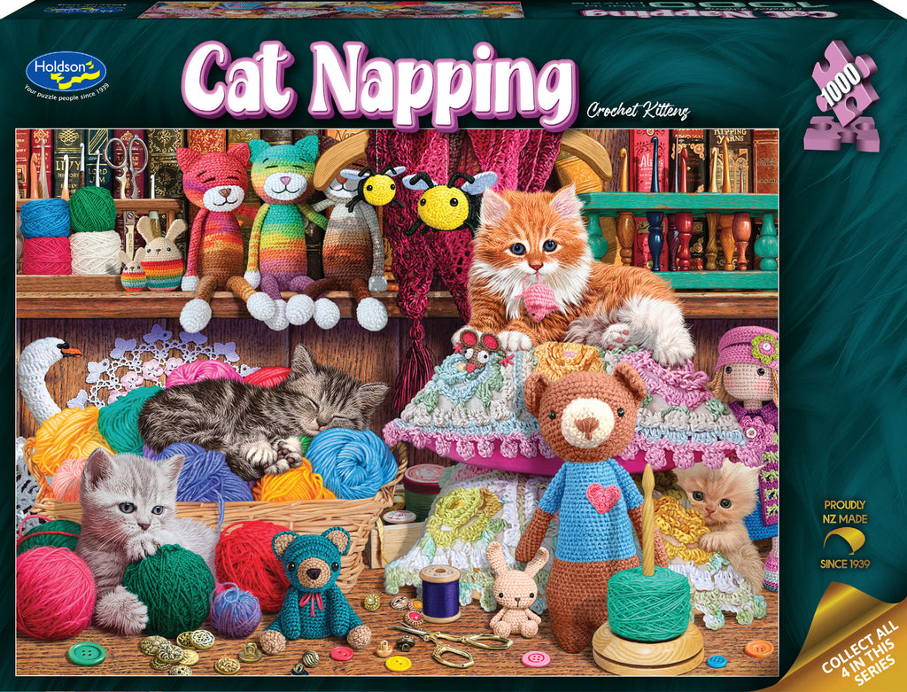 Holdson: Crochet Kittens - Cat Napping Puzzle (1000pc Jigsaw)