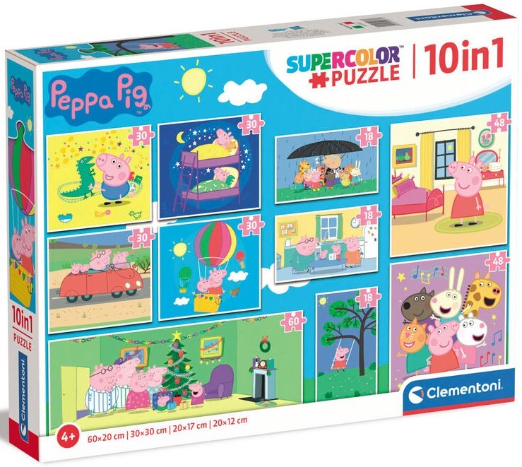 Clementoni: Peppa Pig - 10-in-1 Puzzle Pack (18,30,48,60pc Jigsaws)