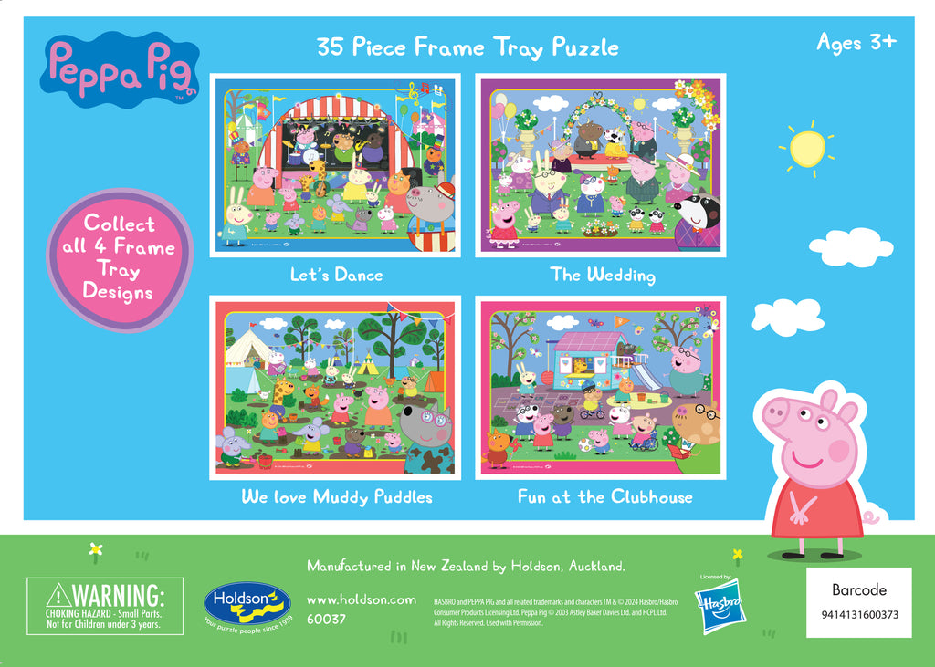 Holdson: Peppa Pig - Frame Tray Puzzles (4x35pc Jigsaws)