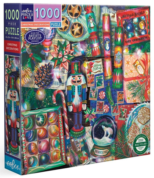 eeBoo: Christmas Decoration - Square Puzzle (1000pc Jigsaw)