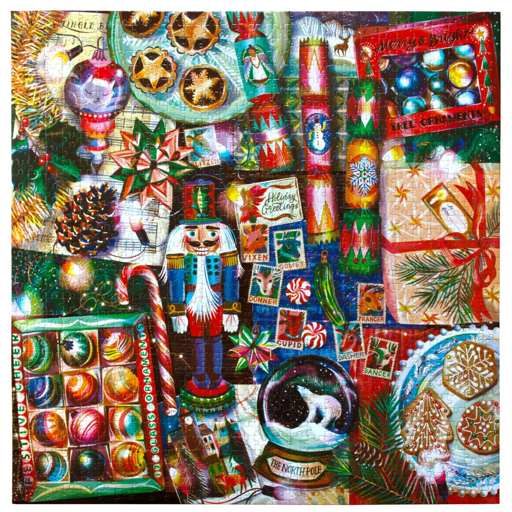 eeBoo: Christmas Decoration - Square Puzzle (1000pc Jigsaw)