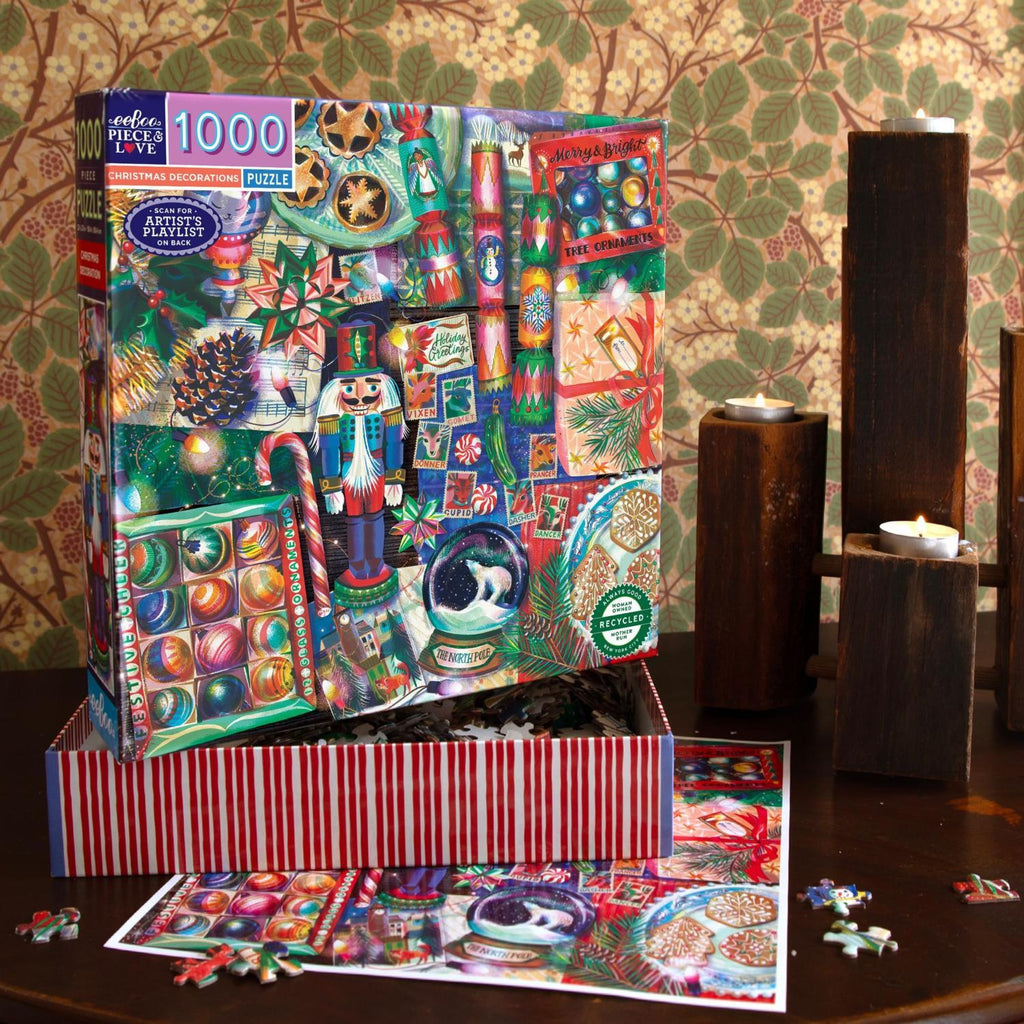 eeBoo: Christmas Decoration - Square Puzzle (1000pc Jigsaw)