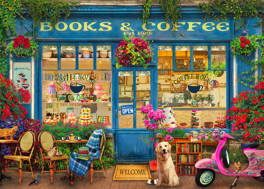 Holdson: Books & Coffee - Time to Shop Puzzle (1000pc Jigsaw)