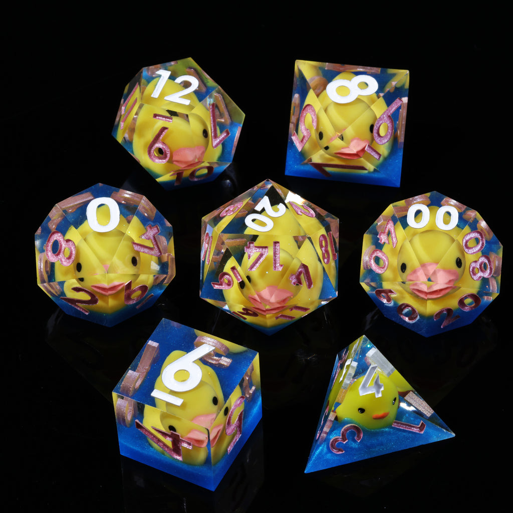 Dudley's Gallery - Rubber Duckies Sharp Edge Resin Dice Set