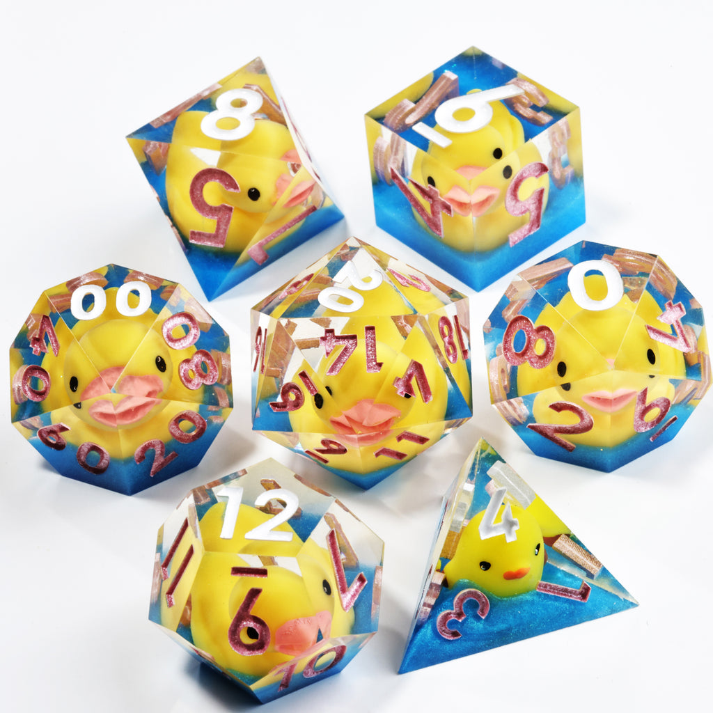 Dudley's Gallery - Rubber Duckies Sharp Edge Resin Dice Set