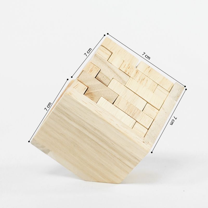 3D Wooden Brain Teaser Puzzle Cube