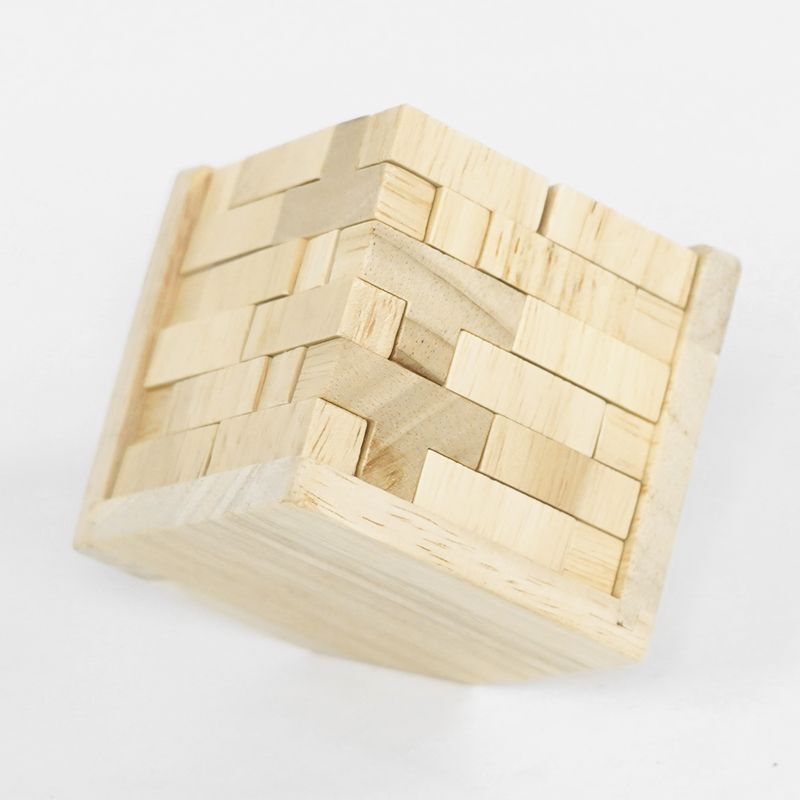 3D Wooden Brain Teaser Puzzle Cube