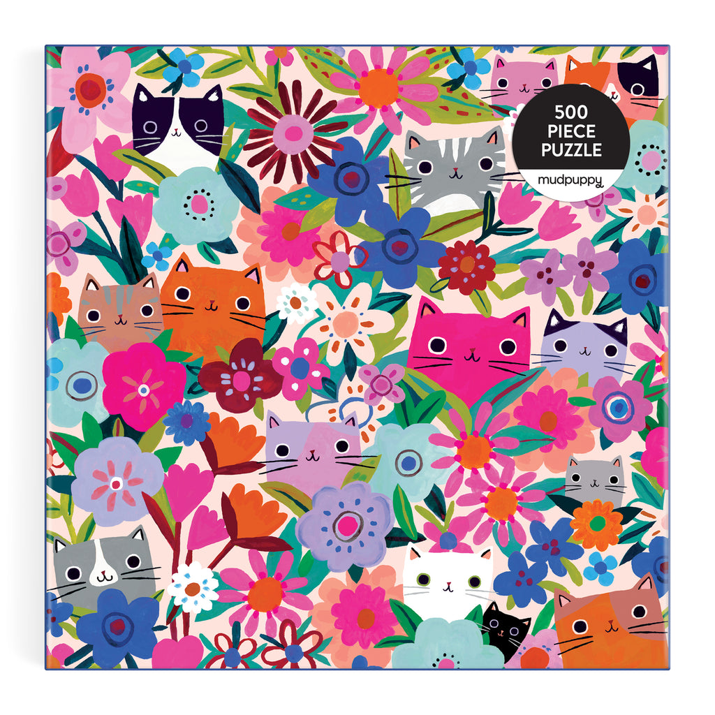 Mudpuppy: Blooming Cats - 500 piece family puzzle