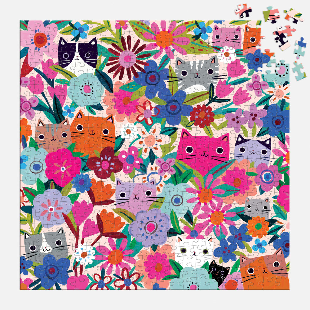 Mudpuppy: Blooming Cats - 500 piece family puzzle