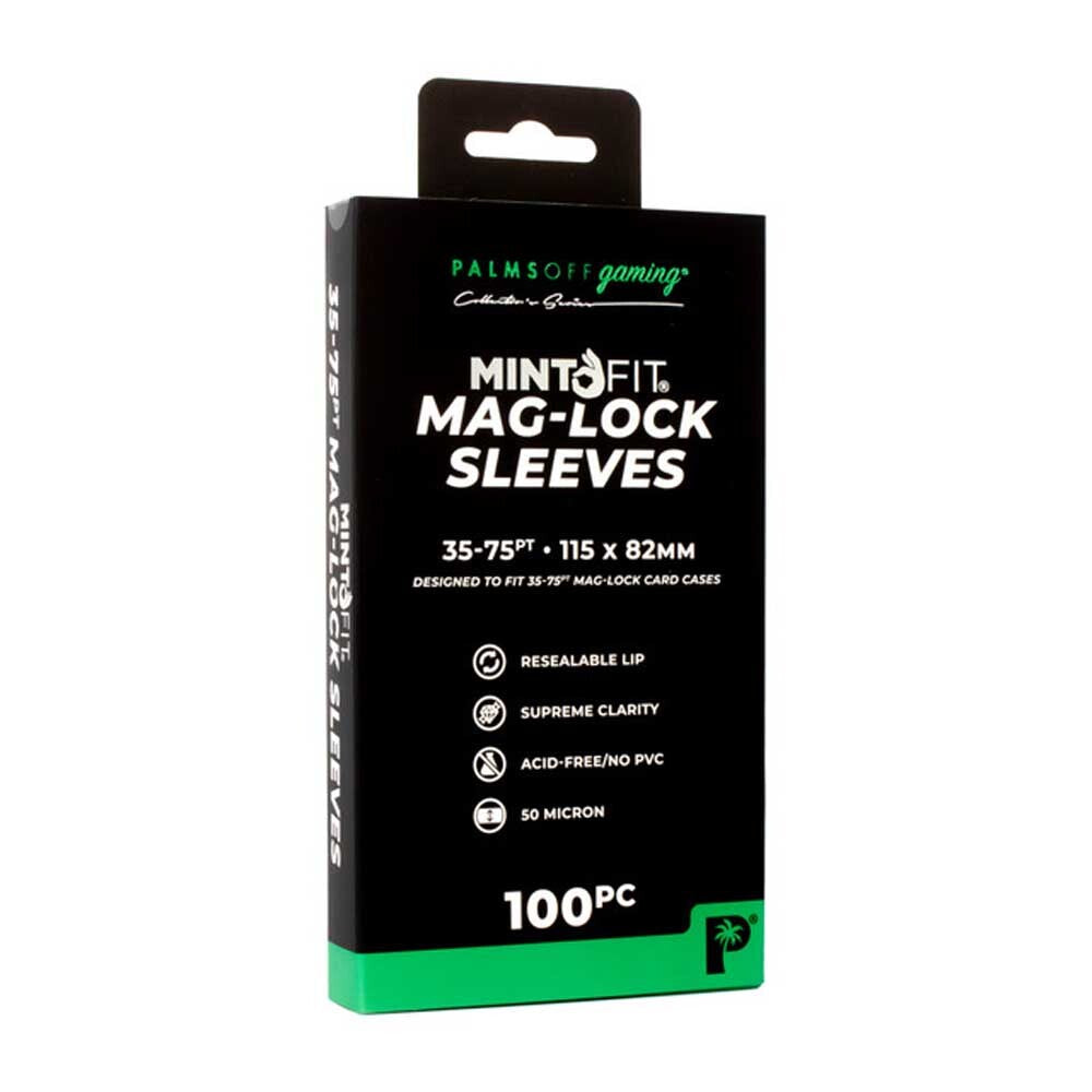 Palms Off: Mint-Fit Mag-Lock Card Case Sleeves (35pt-75pt) - 100pc
