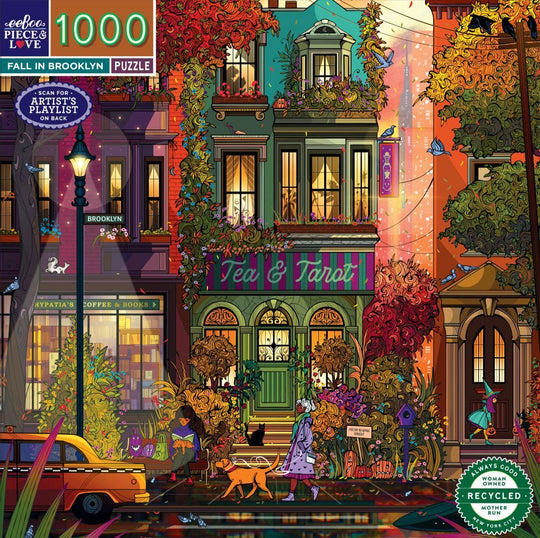 eeBoo: Fall in Brooklyn Square (1000pc Jigsaw)