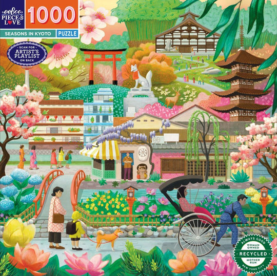 eeBoo: Seasons in Kyoto Square (1000pc Jigsaw)