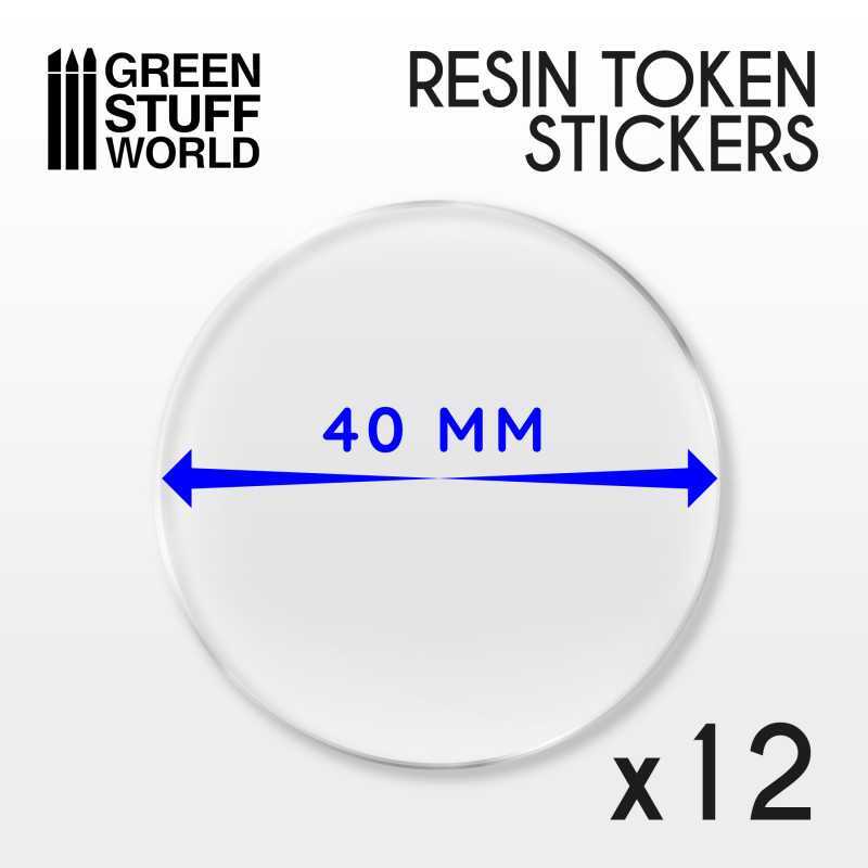 Green Stuff World: 12x Resin Token Stickers 40mm