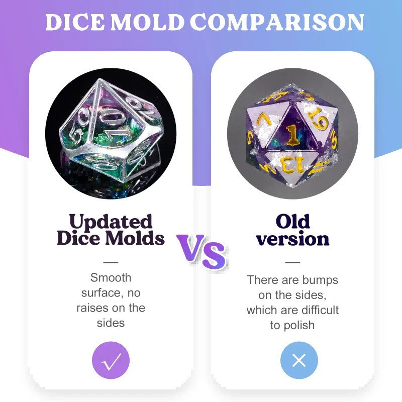 Let's Resin - 7 Piece Polyhedral Dice Set Larger Resin Mould