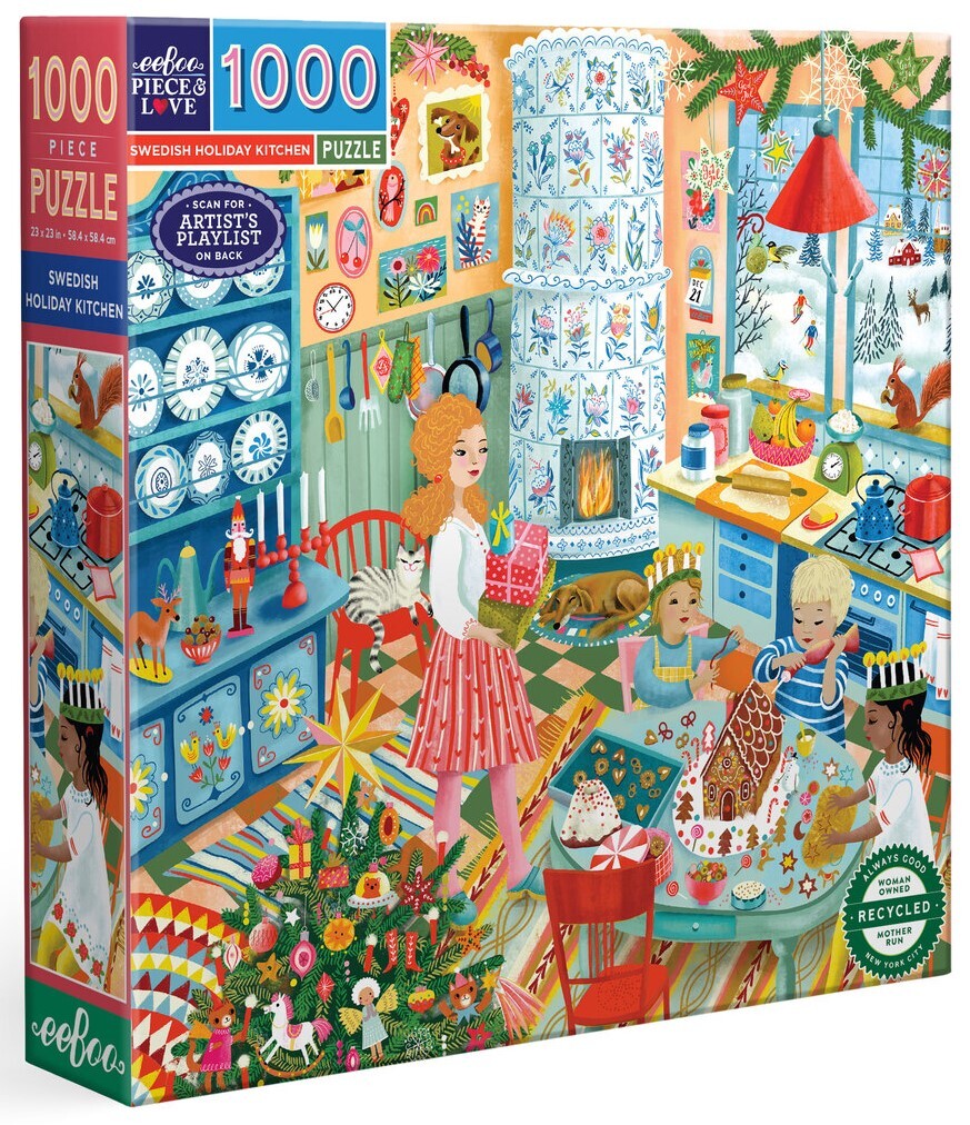 eeBoo: Swedish Holiday Kitchen - Square Puzzle (1000pc Jigsaw)