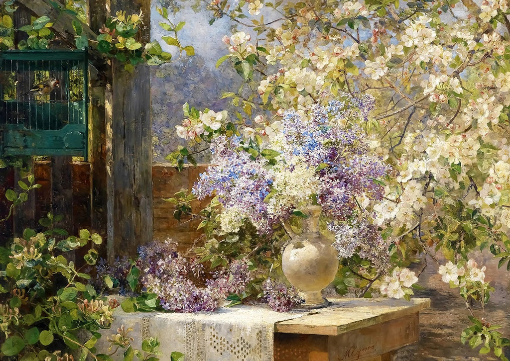 Enjoy Puzzle: Marie Egner - In the Blossoming Bower (1000pc Jigsaw)