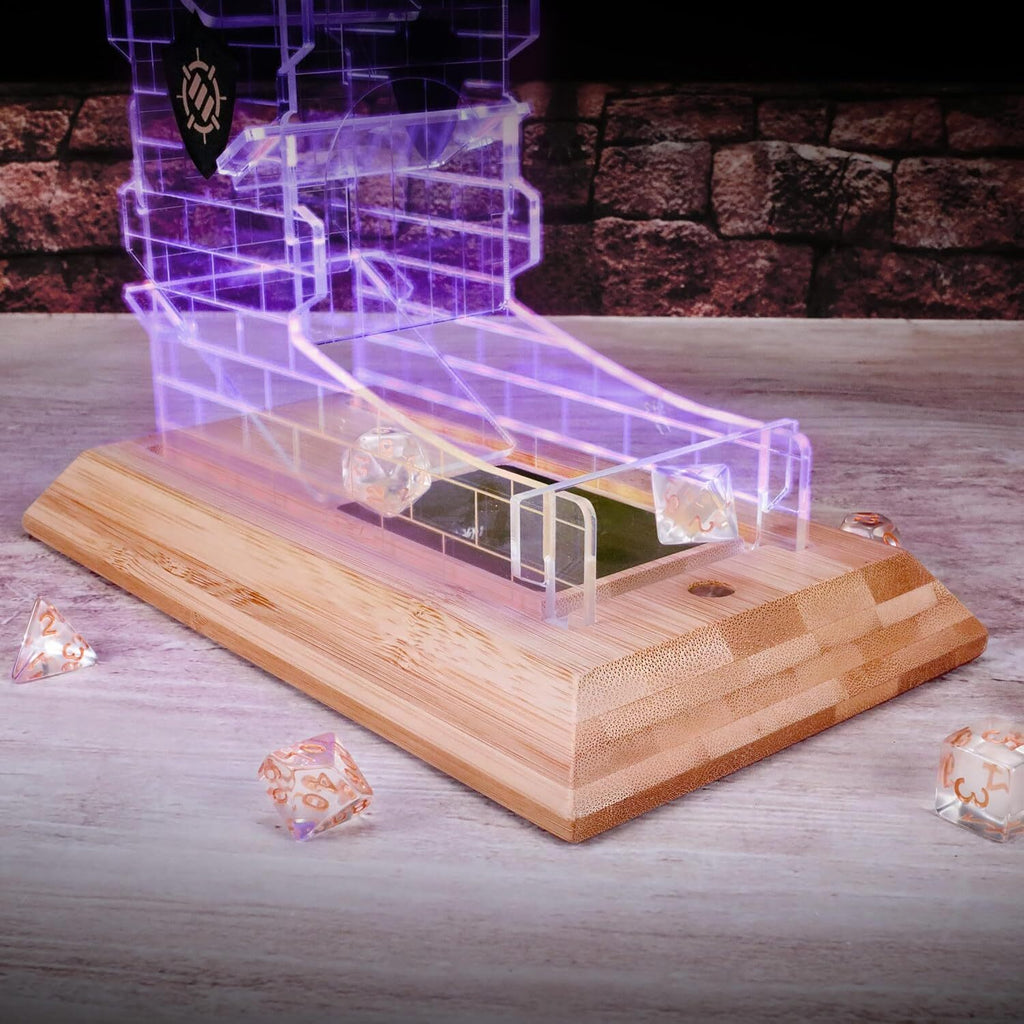 Enhance Tabletop: LED Dice Tower and 7pc Clear Dice Set