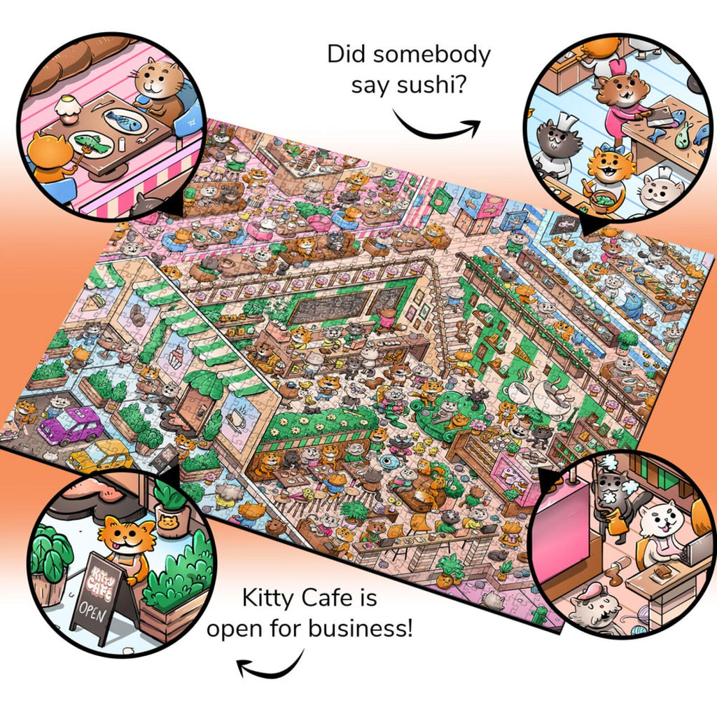 Vizzles: Kitty Cafe Puzzle (1000pc Jigsaw)