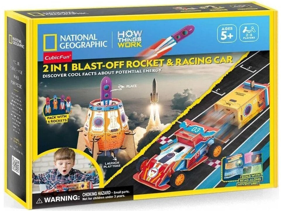 Cubic Fun: 3D Puzzle - 2-in-1 Rocket Racing Car
