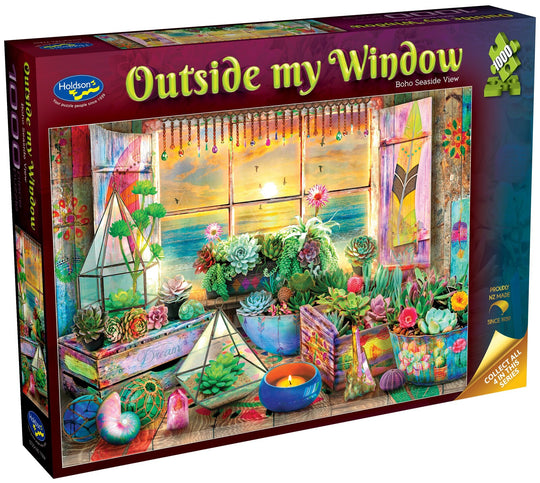 Holdson: Outside my Window - Boho Seaside View Puzzle (1000pc Jigsaw)