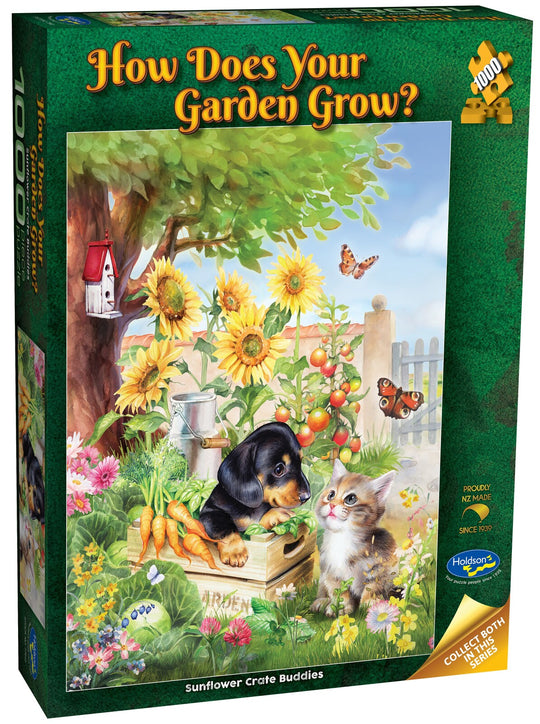 Holdson: How Does Your Garden Grow - Sunflower Crate Buddies Puzzle (1000pc Jigsaw)