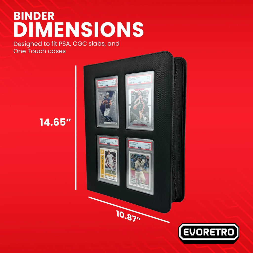 EVORETRO: Premium Card Slab Binder (with Window) - Black