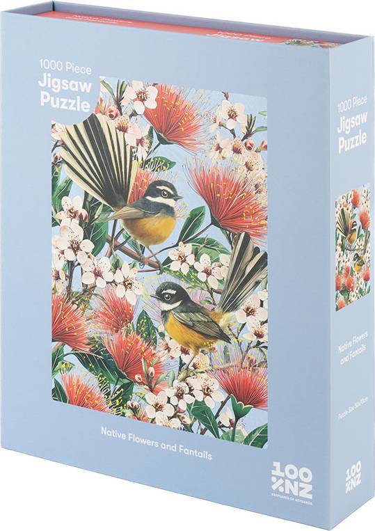 100%NZ: Native Flowers & Chatty Fantails Puzzle (1000pc Jigsaw)