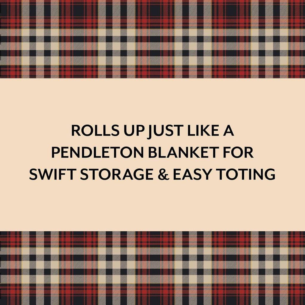 Pendleton: Red Black Check Pattern Chess & Checkers - Travel Ready Roll-Up Edition
