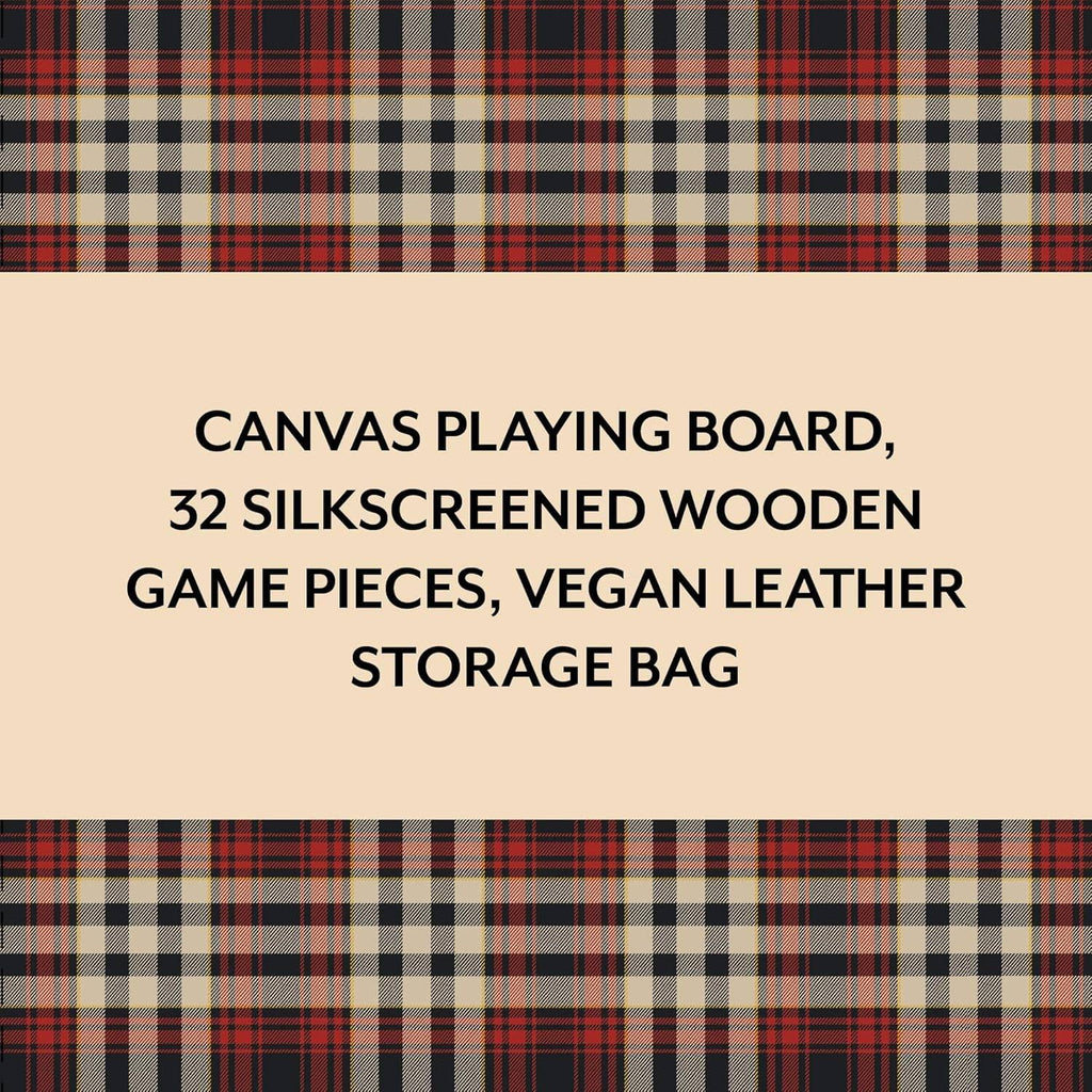 Pendleton: Red Black Check Pattern Chess & Checkers - Travel Ready Roll-Up Edition