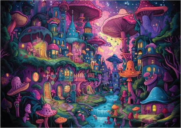 Trippy Puzzles: Shroompolois Puzzle (1000pc Jigsaw)