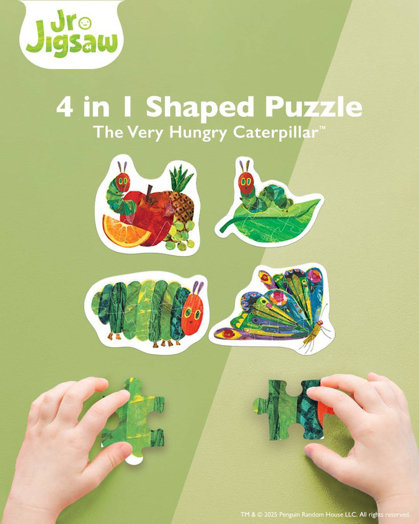 The Very Hungry Caterpillar - Shaped 4-in-1 Puzzles (3pc,6pc,9pc,12pc Jigsaws)