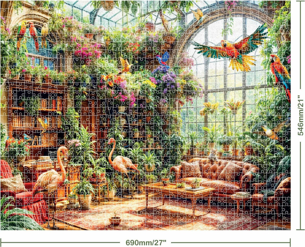 Hinkler: Mindbogglers Artisan - Greenhouse Library Puzzle (1000pc Jigsaw)