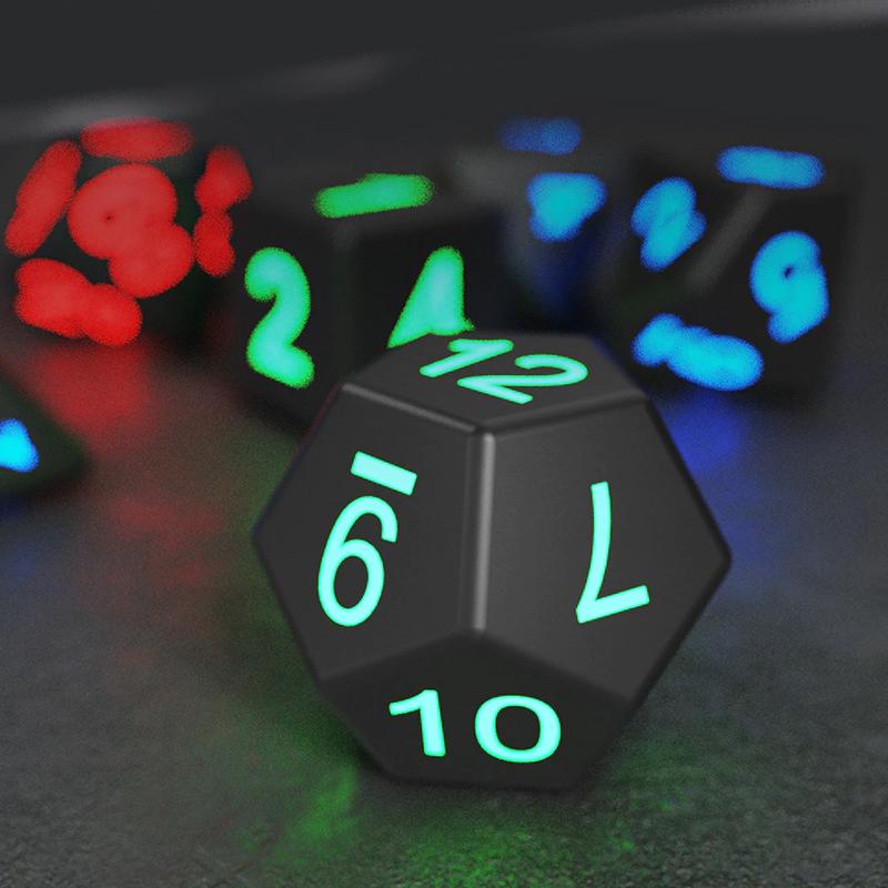 LED Polyhedral Light Up Dice Set (7 Piece Set)