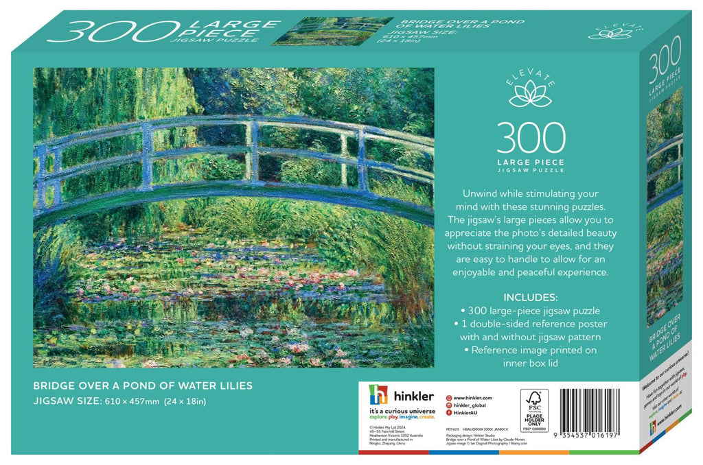 Hinkler: Bridge Over a Pond of Water Lilies - Large Piece Puzzle (300pc Jigsaw)