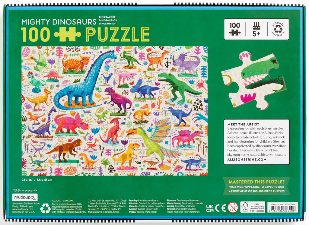 Mudpuppy: Mighty Dinosaurs - 100 piece puzzle