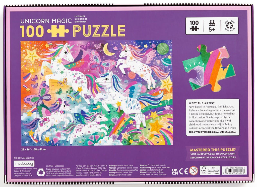 Mudpuppy: Unicorn Magic - 100 Piece Puzzle