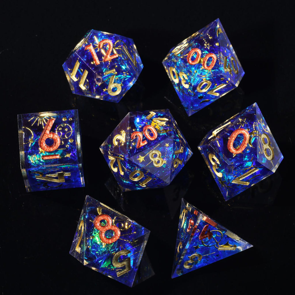 Dudley's Gallery - Celestial Study Sharp Edge Resin Dice Set