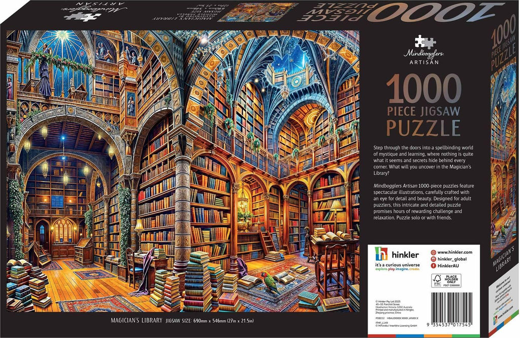 Hinkler: Mindbogglers Artisan - Magician's Library Puzzle (1000pc Jigsaw)