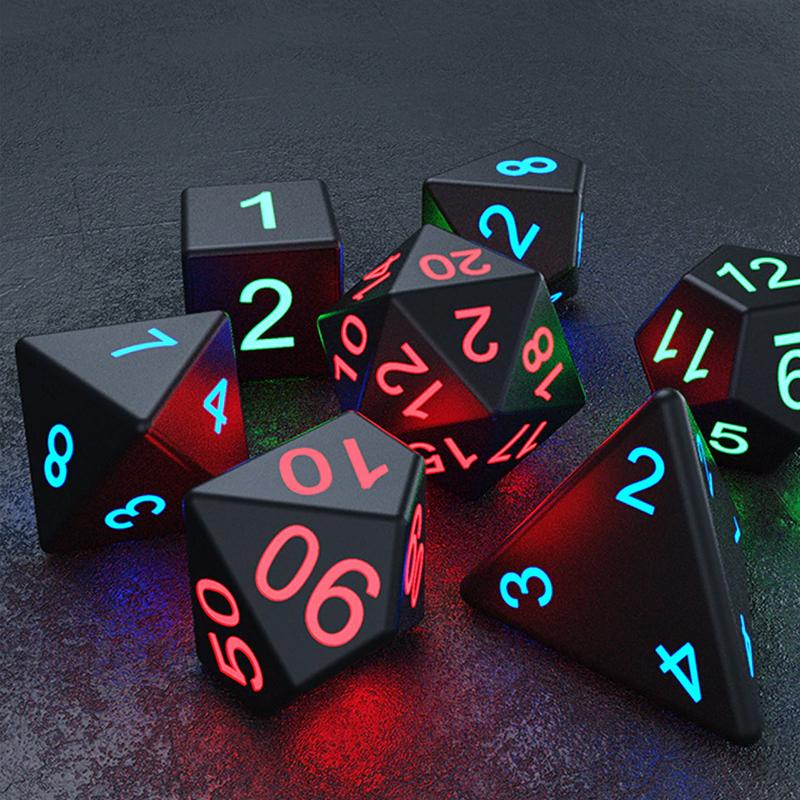 LED Polyhedral Light Up Dice Set (7 Piece Set)