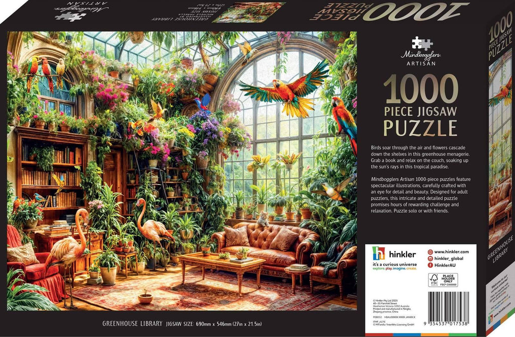 Hinkler: Mindbogglers Artisan - Greenhouse Library Puzzle (1000pc Jigsaw)