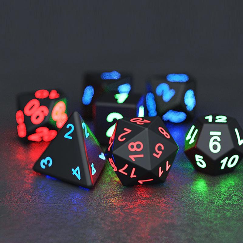 LED Polyhedral Light Up Dice Set (7 Piece Set)