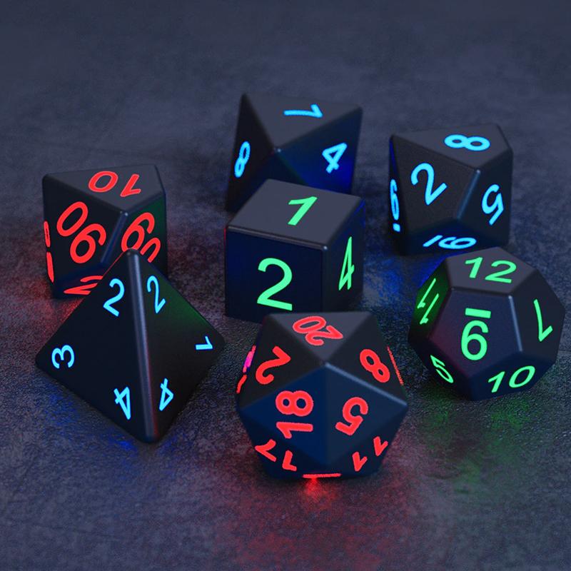 LED Polyhedral Light Up Dice Set (7 Piece Set)